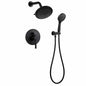 BWE Single Handle 2 Spray Round High Pressure Shower Faucet in Matte Black Valve Included