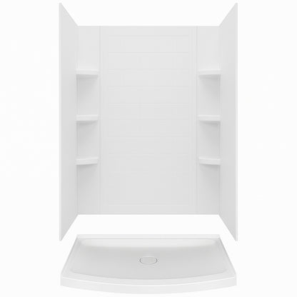 American Standard American Standard Ovation Curve 48 in L x 30 in W x 72 in H Alcove Shower Kit with Shower Wall and Shower Pan in Artic White