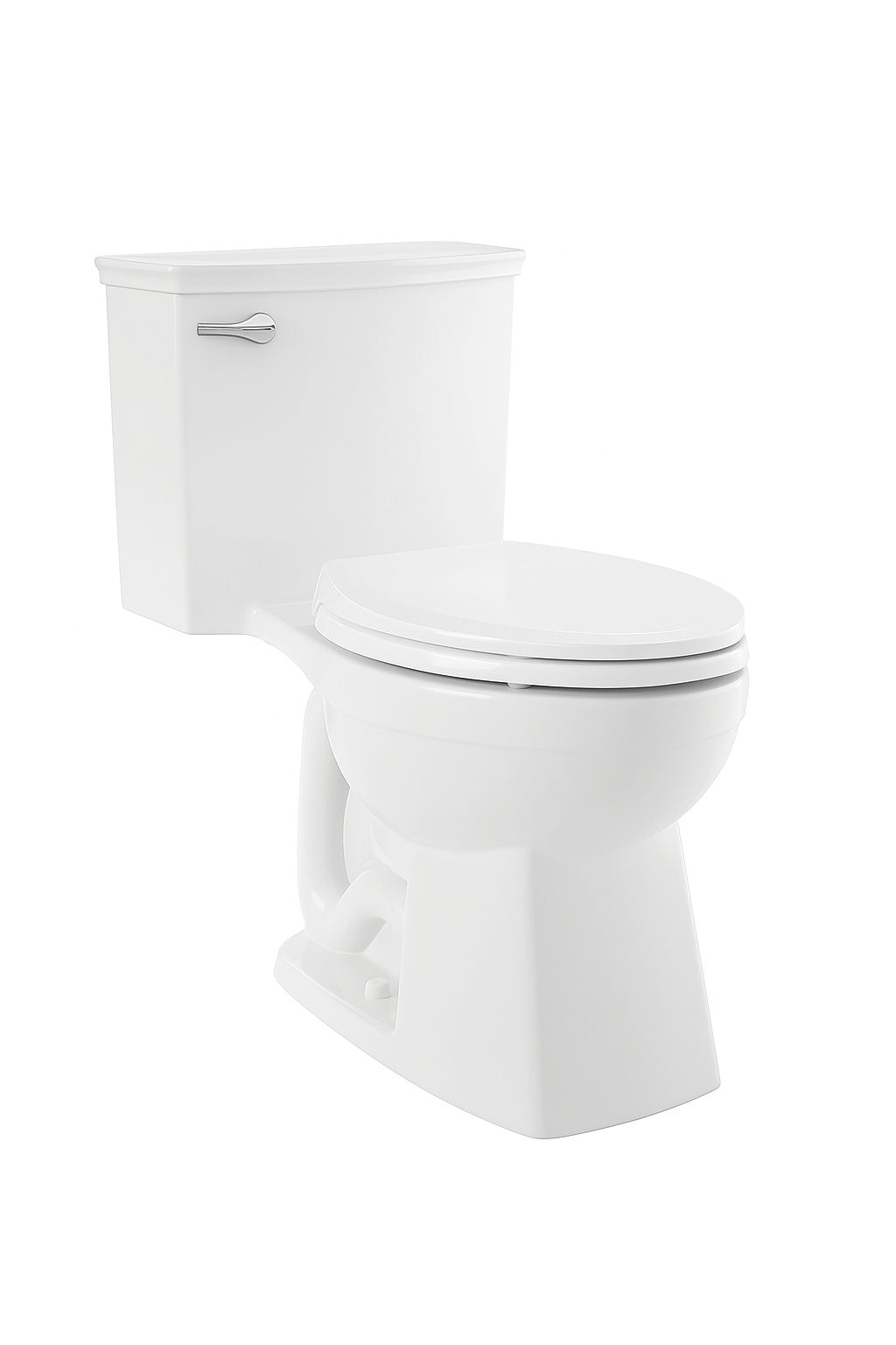 Glacier Bay Glacier Bay Power Flush 12 inch Rough In One Piece 1 28 GPF Single Flush Elongated Toilet in White Seat Included
