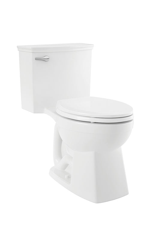 Glacier Bay Glacier Bay Power Flush 12 inch Rough In One Piece 1 28 GPF Single Flush Elongated Toilet in White Seat Included