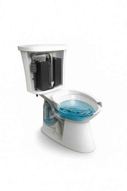 Glacier Bay Glacier Bay Power Flush 12 inch Rough In One Piece 1 28 GPF Single Flush Elongated Toilet in White Seat Included