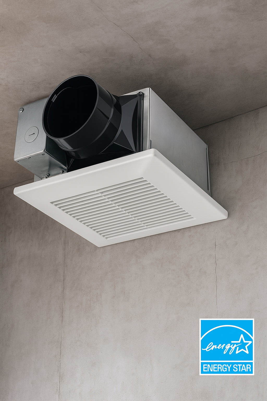 Whisper Mighty Pick-A-Flow 70/90 CFM Ceiling/Wall Bathroom Exhaust Fan, Energy Star with 9 in. x 9 in. Grille Footprint