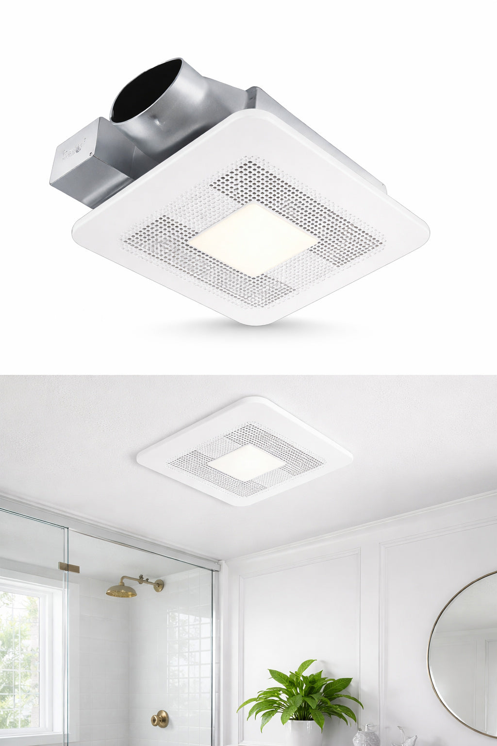 Panasonic WhisperThin DC LED Pick A Flow 80 100 CFM Ceiling Wall Bathroom Exhaust Fan 3 3 8 in Low Profile Housing