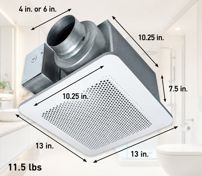 Panasonic Whisper Choice Auto DC Pick A Flow 80 110 CFM Ceiling Bathroom Exhaust Fan with Humidity Sense and Flex Z Fast Bracket RG C811HA