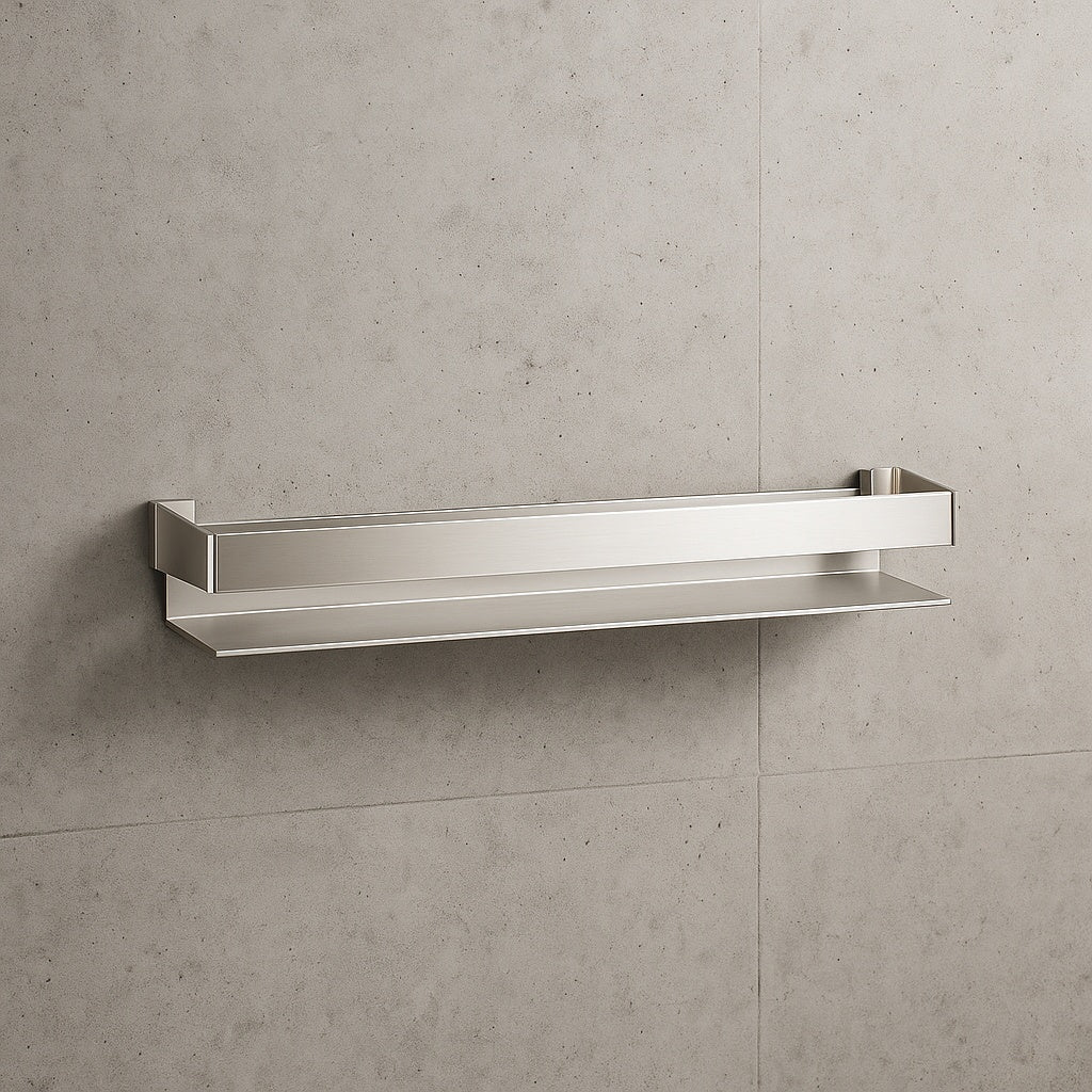 SEACHROME SEACHROME 18 in x 4 in Rectangular Shower Shelf with Rail in Satin