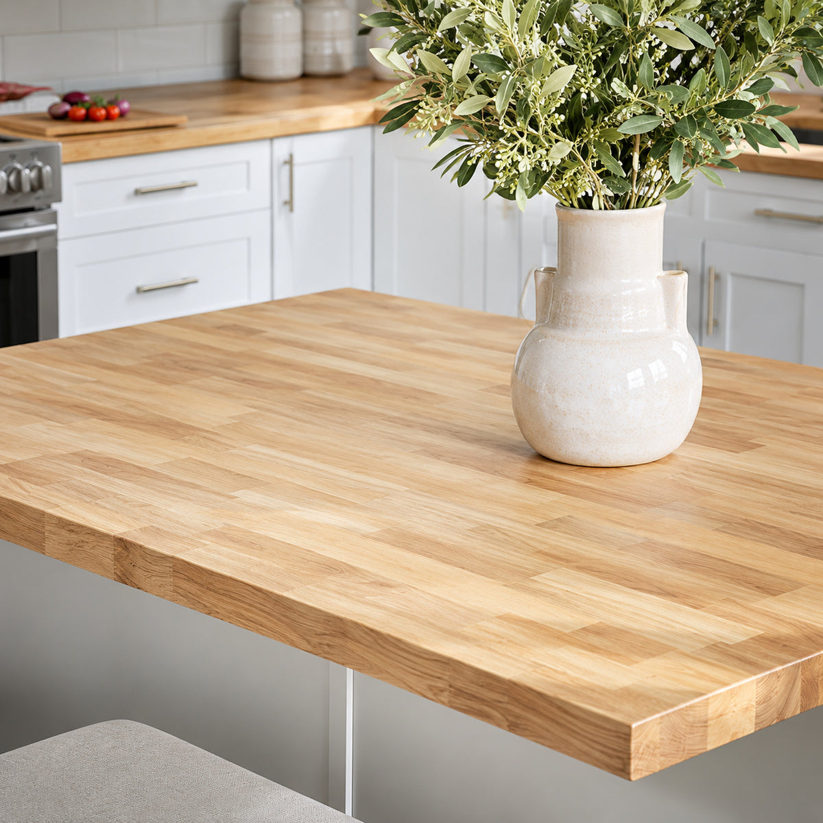 Hampton Bay 6 ft L x 25 in D Unfinished Hevea Solid Wood Butcher Block Countertop with Standard Edge THD HBU 0002