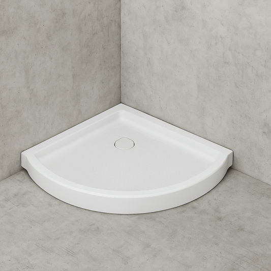 Ovation Curve 36 in. L x 36 in. W Corner Shower Pan Base with Center Drain in Arctic White 193406240153 American Standard