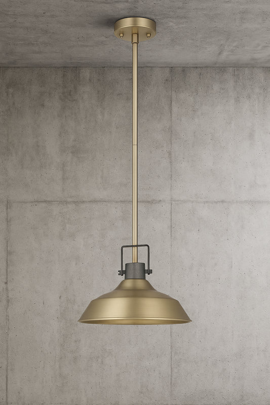 Electric Sutton 1 Light Matte Brass Indoor Pendant Light with Textured Socket 65475