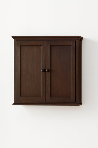 Home Decorators Collection Alster 25 in. W x 26 in. D x 8 in. H Bathroom Storage Wall Cabinet in Brown Oak