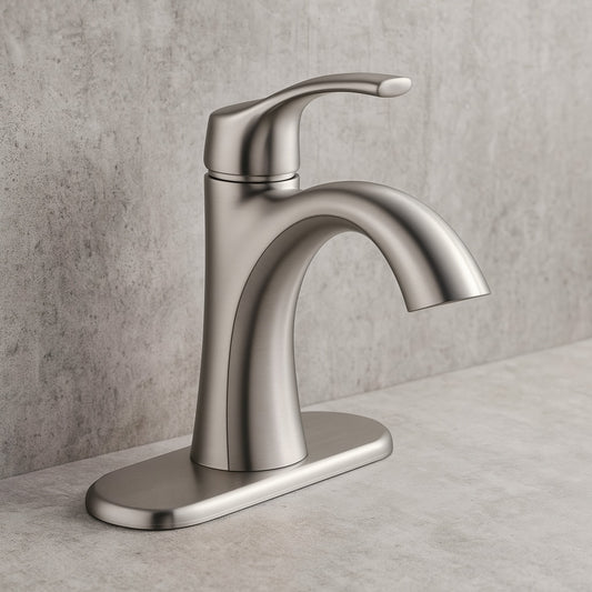 Arnette Single Handle Single Hole Bathroom Faucet in Brushed Nickel