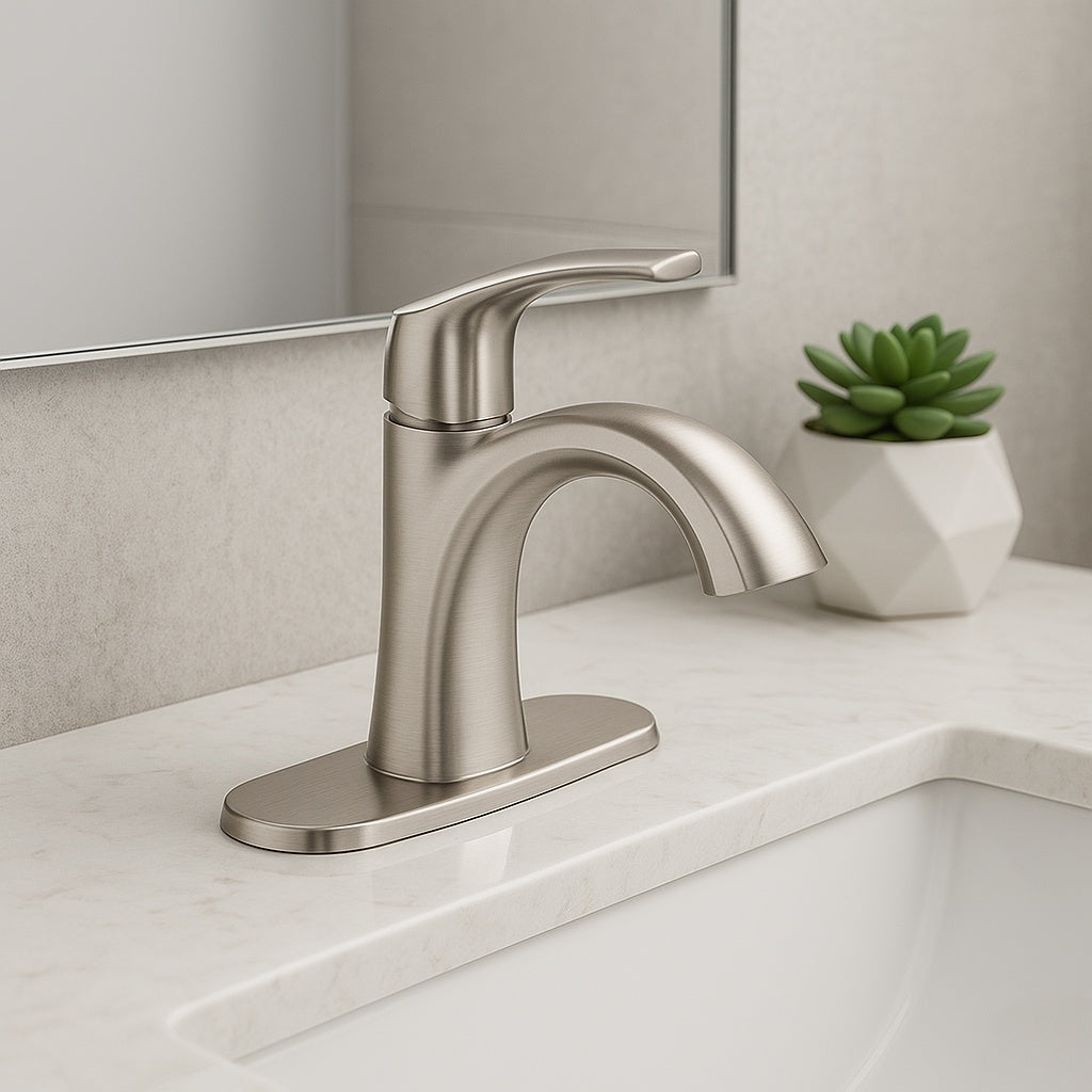 Arnette Single Handle Single Hole Bathroom Faucet in Brushed Nickel