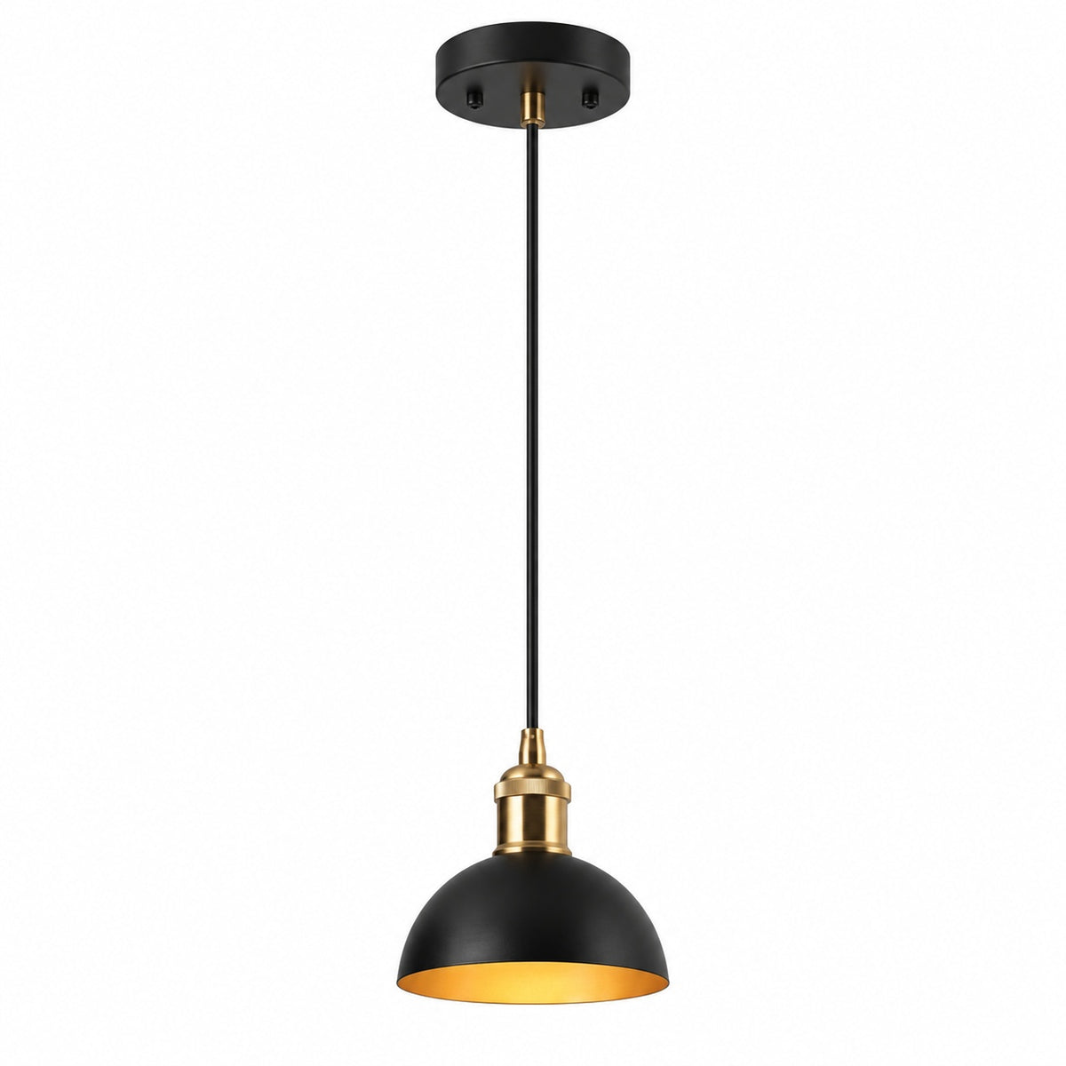 Zevni Modern 6 in 1 Light Black Pendant Light Fixture Brass Gold Dome Kitchen Island Pendant Lights Linear Pendant Lighting