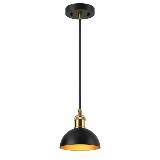 Zevni Modern 6 in 1 Light Black Pendant Light Fixture Brass Gold Dome Kitchen Island Pendant Lights Linear Pendant Lighting