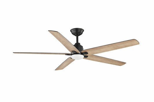 Home Decorators Collection Vinwood 56 in Indoor White Color Changing LED Matte Black Ceiling Fan with Remote Control Powered by Hubspace