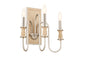 KICHLER Karthe 3-Light Beech and Brushed Nickel Hallway Wall Sconce Light