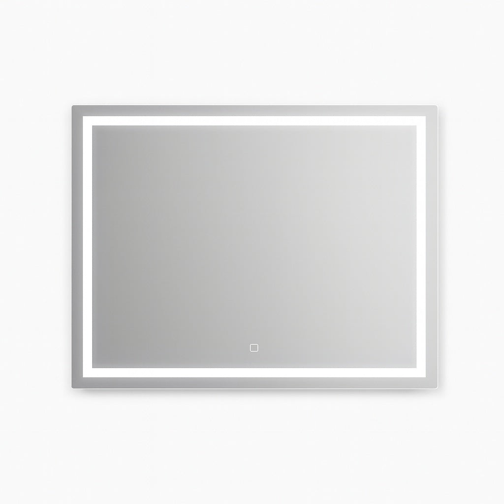 HOMLUX 36 in W x 28 in H Rectangular Frameless LED Light with 3 Color and Anti Fog Wall Mounted Bathroom Vanity Mirror