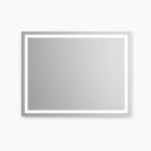 HOMLUX 36 in W x 28 in H Rectangular Frameless LED Light with 3 Color and Anti Fog Wall Mounted Bathroom Vanity Mirror