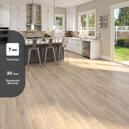 TrafficMaster Camden Lake Oak 7 mm T x 8 in W Laminate Wood Flooring 23 9 sqft case 360731 2K320