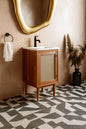 18 13 in W x 18 13 in D Ceramic Square Vanity Top in Glossy White SM BVP18S