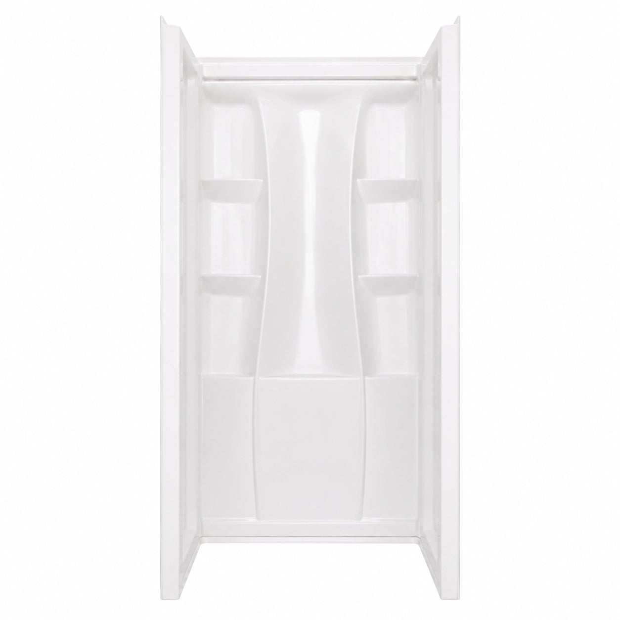 Delta Classic 500 36 in W x 73 25 in H x 36 in D 3 Piece Direct to Stud Alcove Shower Surrounds in High Gloss White
