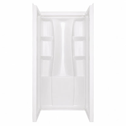 Delta Classic 500 36 in W x 73 25 in H x 36 in D 3 Piece Direct to Stud Alcove Shower Surrounds in High Gloss White