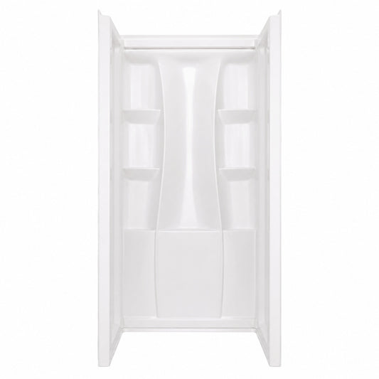 Delta Classic 500 36 in W x 73 25 in H x 36 in D 3 Piece Direct to Stud Alcove Shower Surrounds in High Gloss White