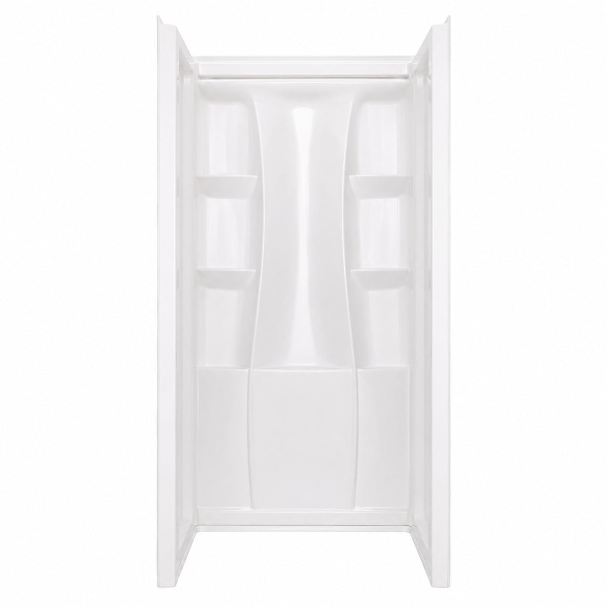 Delta Classic 500 36 in W x 73 25 in H x 36 in D 3 Piece Direct to Stud Alcove Shower Surrounds in High Gloss White B12205 3636 WH