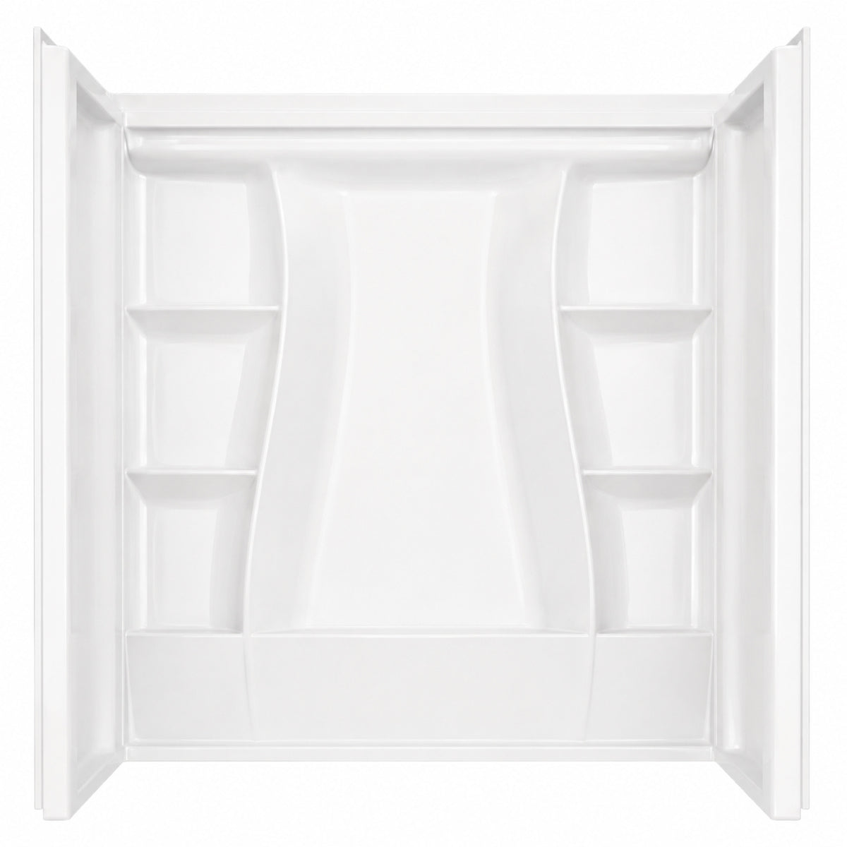 Delta Classic 500 60 in W x 61 25 in H x 32 in D 3 Piece Direct to Stud Alcove Bathtub Shower Surrounds in High Gloss White B23205 6032 WH