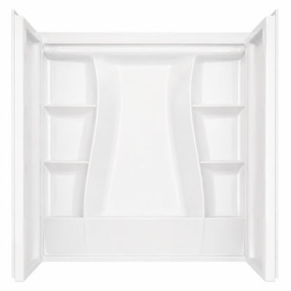 Delta Classic 500 60 in W x 61 25 in H x 32 in D 3 Piece Direct to Stud Alcove Bathtub Shower Surrounds in High Gloss White B23205 6032 WH