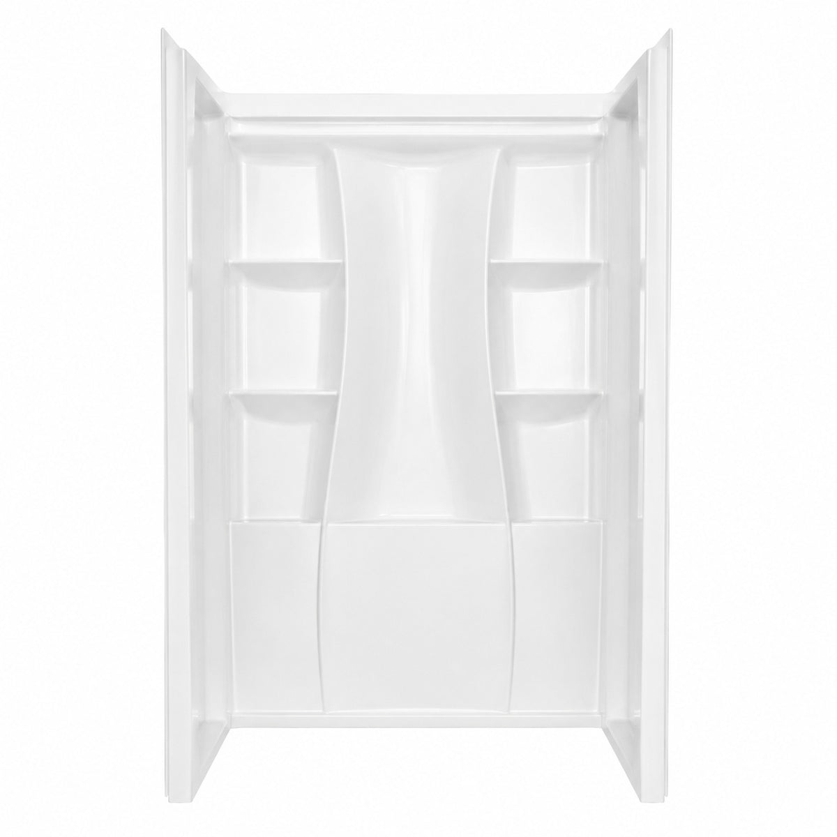 Delta Classic 500 48 in W x 73 25 in H x 34 in D 3 Piece Direct to Stud Alcove Shower Surrounds in High Gloss White B12205 4834 WH