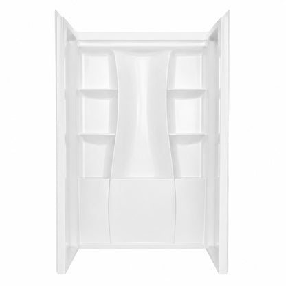 Delta Classic 500 48 in W x 73 25 in H x 34 in D 3 Piece Direct to Stud Alcove Shower Surrounds in High Gloss White B12205 4834 WH