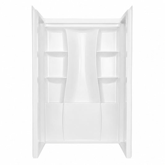 Delta Classic 500 48 in W x 73 25 in H x 34 in D 3 Piece Direct to Stud Alcove Shower Surrounds in High Gloss White B12205 4834 WH