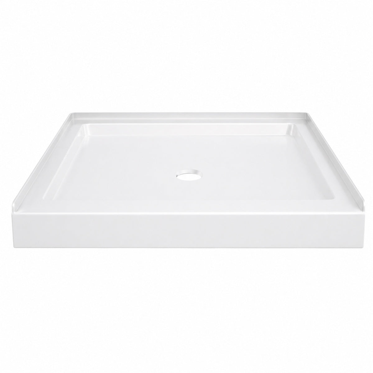 Delta Classic 500 36 in L x 36 in W Alcove Shower Pan Base with Center Drain in High Gloss White B12135 3636 WH