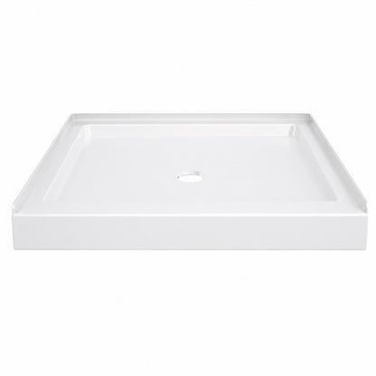 Delta Classic 500 36 in L x 36 in W Alcove Shower Pan Base with Center Drain in High Gloss White B12135 3636 WH