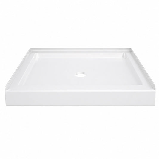Delta Classic 500 36 in L x 36 in W Alcove Shower Pan Base with Center Drain in High Gloss White B12135 3636 WH