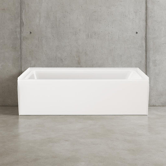 Classic 500 60 in. x 30 in. Alcove Deep Soaking Bathtub with Left Drain in High Gloss White