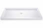 DreamLine SlimLine 60 in x 32 in Single Threshold Alcove Shower Pan Base in White with Center Drain