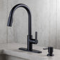 Paulina Single-Handle Pull-Down Sprayer Kitchen Faucet with TurboSpray, FastMount, Soap Dispenser in Matte Black