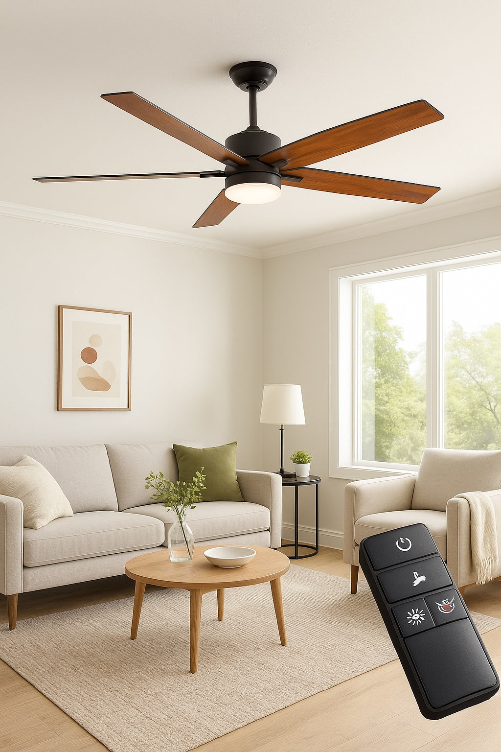 Mena 54 in. White Color Changing Integrated LED Indoor/Outdoor Matte Black Ceiling Fan with Light and Remote Control