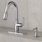 Kagan Stainless Steel 15 in. H Pull Down Sprayer Kitchen Faucet with 360Â° Swivel Spout