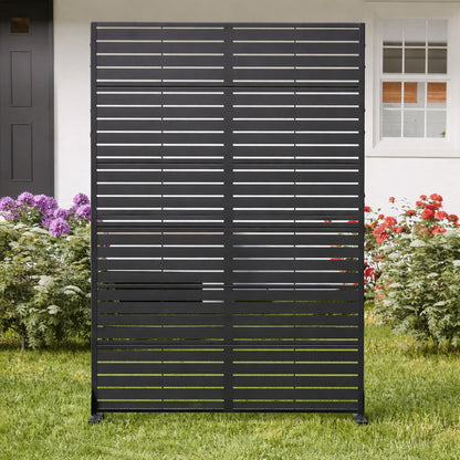 Lirago 75 In X 48 In Black Patio Privacy Screen With Stand