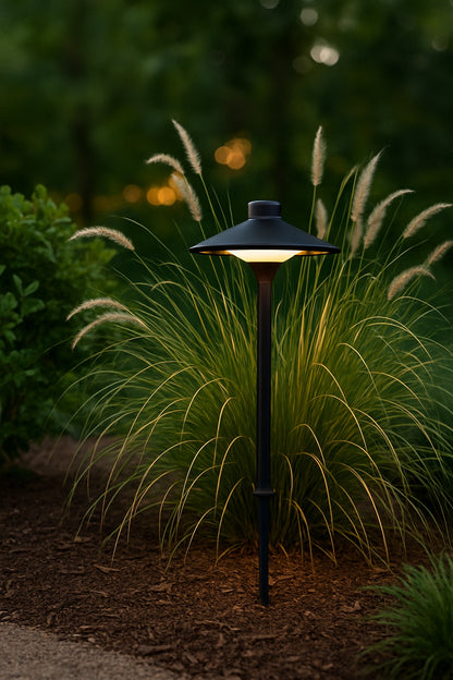 Vernon Park 120 Lumen Low Voltage Black Integrated LED Aluminum Outdoor Path Light Powered by Hubspace (1 Pack) ECP11 LED