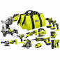 RYOBI ONE 18V Cordless 12 Tool Combo Kit with 1 Compact Battery and 2 4 0 Ah Batteries and Charger PCL2200K3N