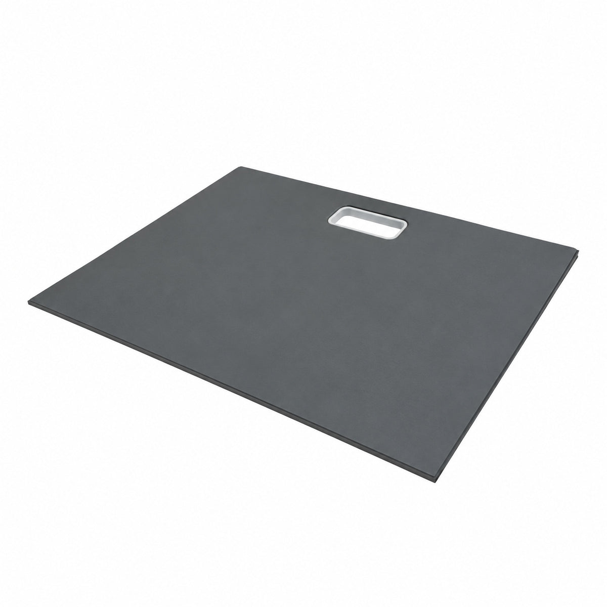 CASTICO 48 in L x 42 in W x 1 125 in H Solid Composite Stone Shower Pan Base with Center Back Drain in Graphite Sand 1S1S 4248SOGR