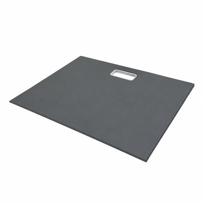 CASTICO 48 in L x 42 in W x 1 125 in H Solid Composite Stone Shower Pan Base with Center Back Drain in Graphite Sand 1S1S 4248SOGR