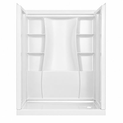 Delta Classic 500 30 in L x 60 in W x 72 in H 4 Piece Alcove Shower Kit with Shower Wall and Shower Pan in High Gloss White BVS2 C5142 WH