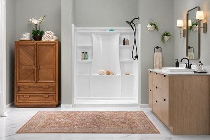 Delta Classic 500 30 in L x 60 in W x 72 in H 4 Piece Alcove Shower Kit with Shower Wall and Shower Pan in High Gloss White BVS2 C5142 WH