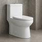 1-piece 0.8/1.28 GPF Dual Flush Round Toilet in White with Durable UF Seat Included