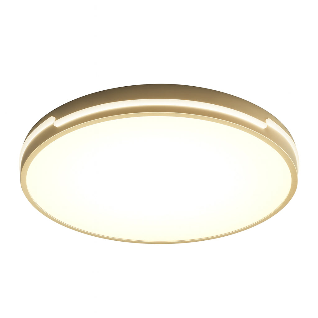 Artika Delray 15 in. 1-Light Modern Gold Integrated LED 5 CCT Flush Mount Ceiling Light Fixture for Kitchen or Bedroom