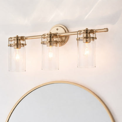 KICHLER Brinley 24 in 3 Light Champagne Bronze Vintage Bathroom Vanity Light with Clear Glass